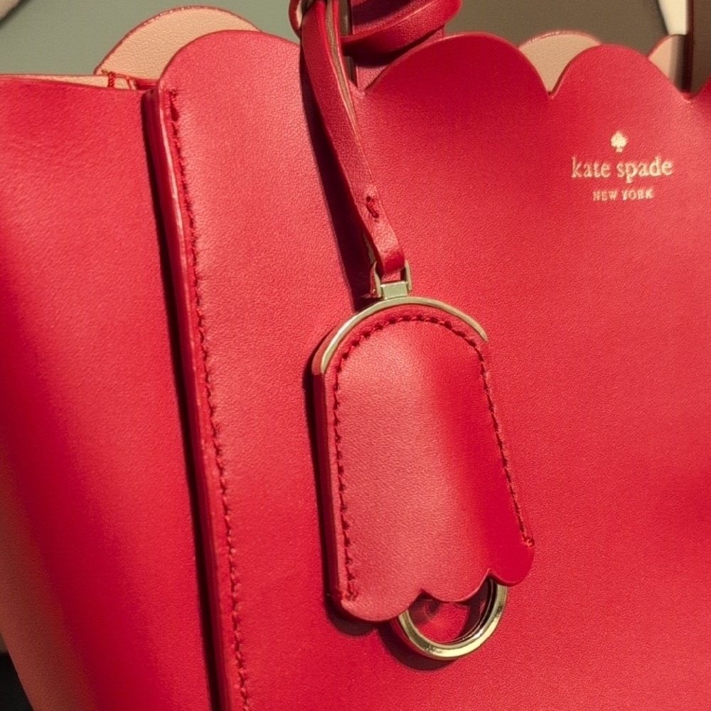 Kate Spade New York Pink Scalloped Satchel Clean Purse Bag - Picture 16 of 16